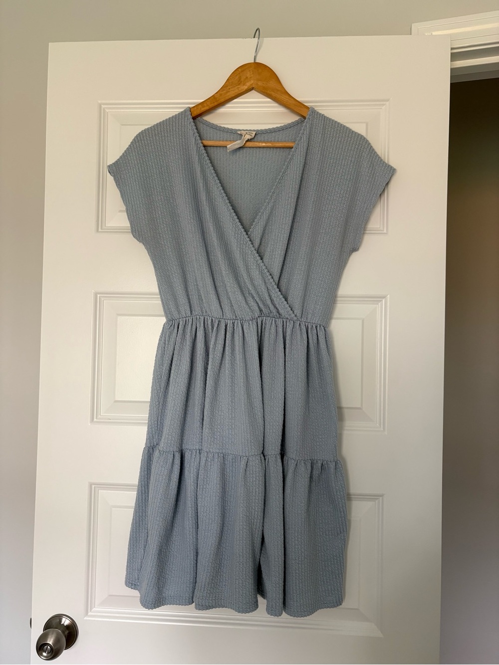 NWOT Blue Baby Shower Guest Coastal Soft Vanilla Girl Short Dress Euro Summer